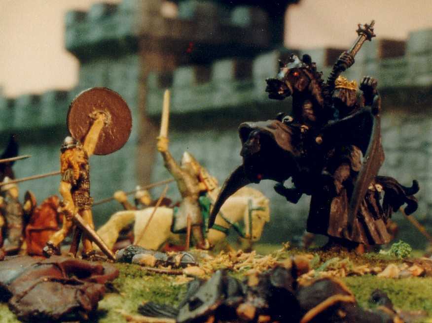 owyn and the Witch King war-gaming miniatures
