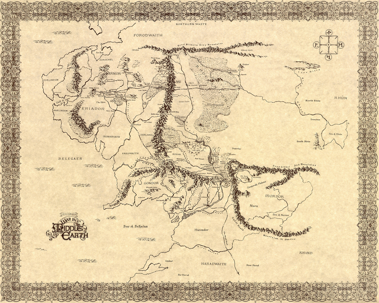 Lord of the Rings area map