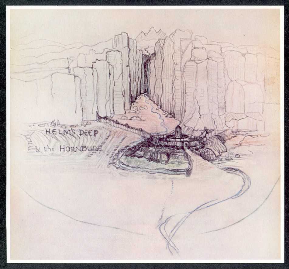 Helm's Deep sketch by J. R. R. Tolkien